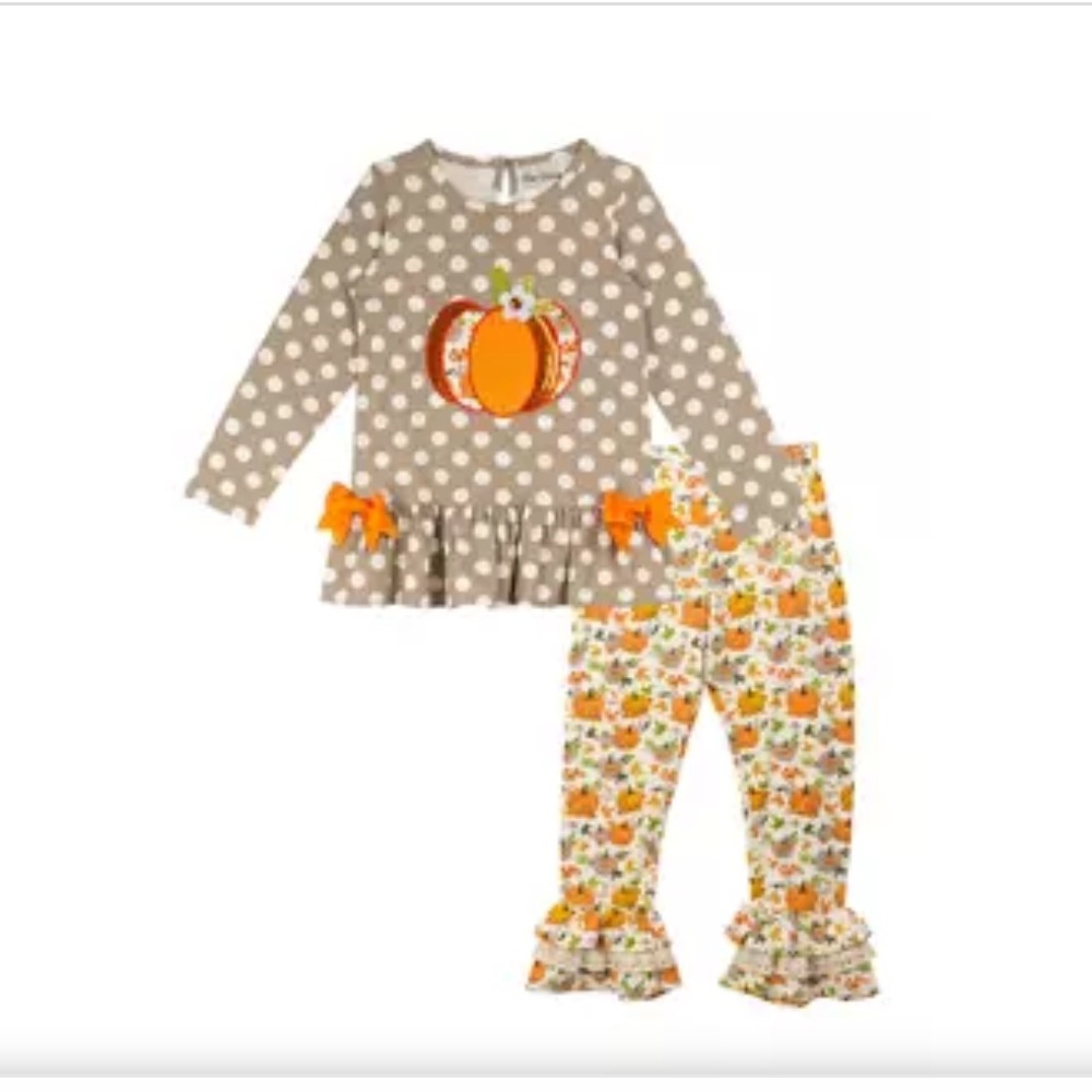 NWT Rare Editions Pumpkin Printed 2 Pcs Set for Girls size 10